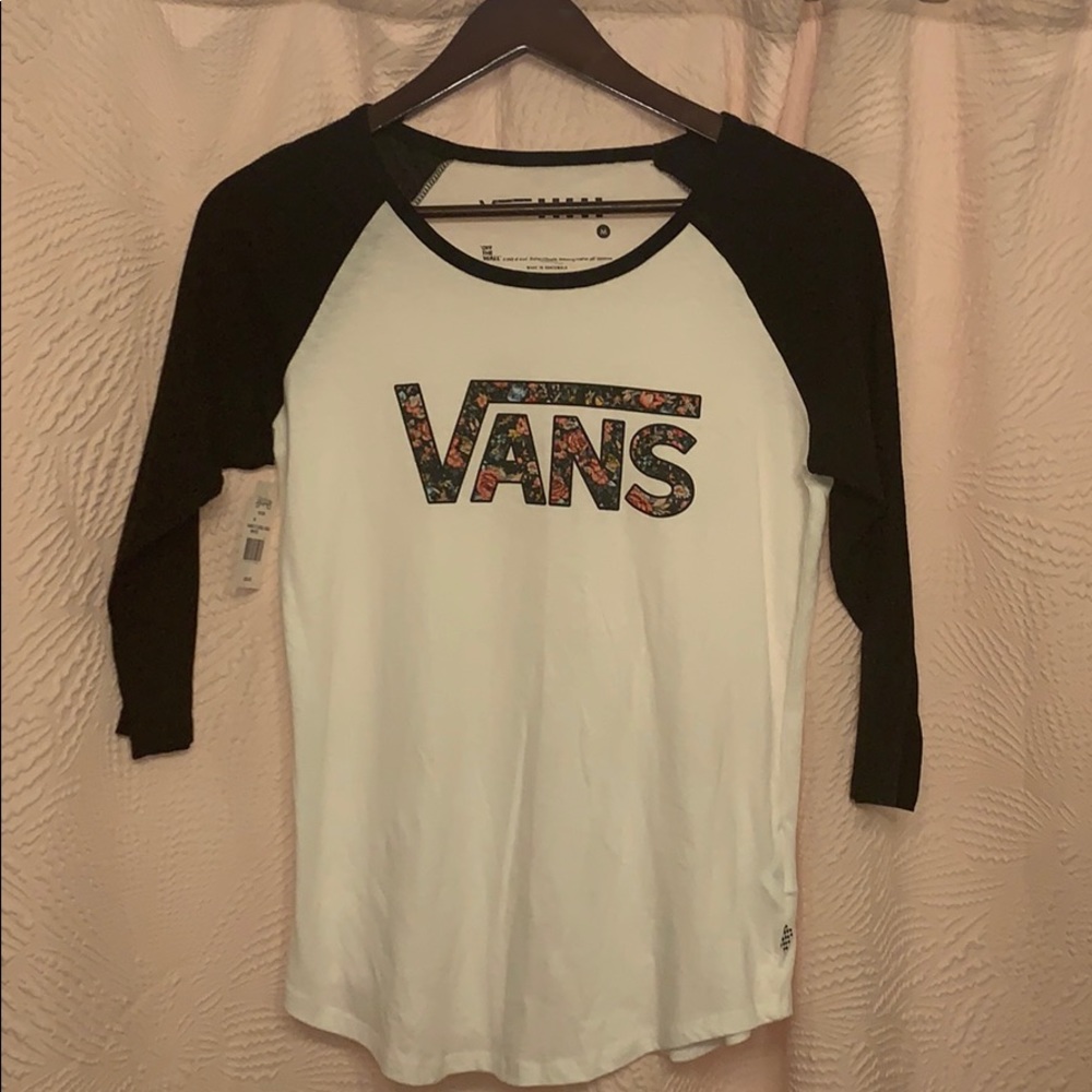 Vans floral Raglan tee Size medium